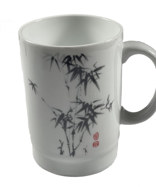 Ceramic Tea Mug with Filter (Bamboo Design)