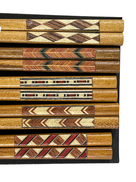 Geometric Pattern Wooden Chopsticks | JadeSouk