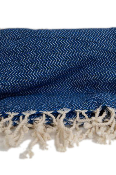 Turkish Peshtemel Towels - Bodrum Zirve (Marine Blue)