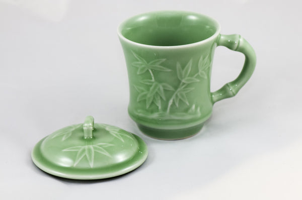 Celadon Mug with Bamboo Motif | JadeSouk