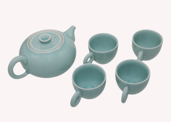 Four Cup Celadon Tea Set | JadeSouk