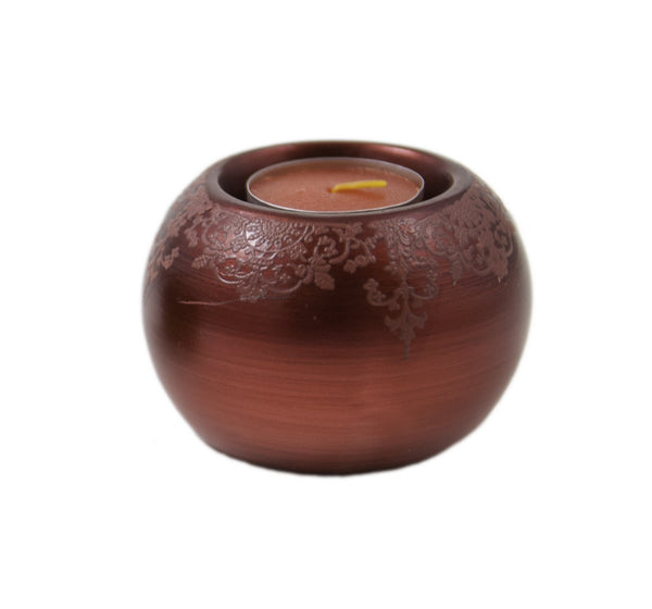 Round Ceramic Tealight Candle Holder - Red | JadeSouk