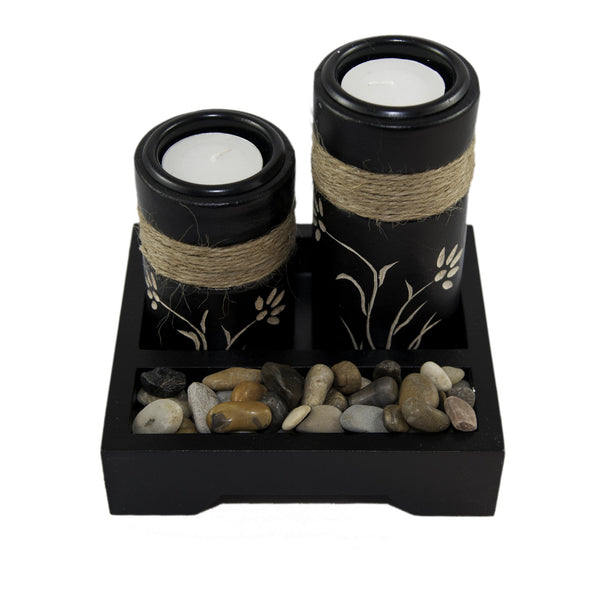 Tea light Candle Holder - Black | JadeSouk