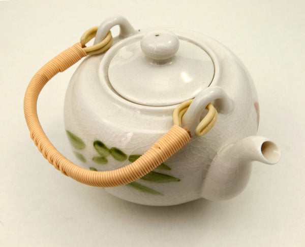 White Crackle Glaze Lotus Flower Teapot | JadeSouk